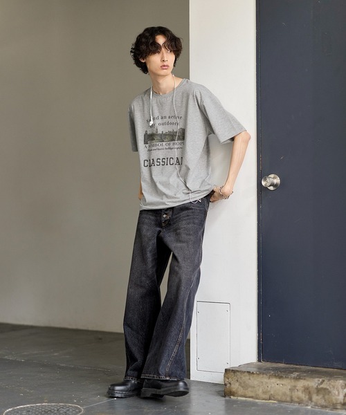 Bleme(ブレム)の「ヴィンテージグラフィック メランジ ソフトTシャツ(Tシャツ/カットソー・メンズ・グレー/オートミール・M/S/XL/L)」の18枚目の写真