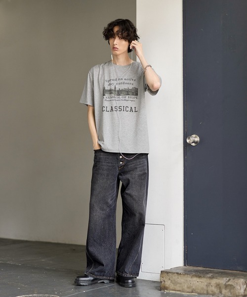 Bleme(ブレム)の「ヴィンテージグラフィック メランジ ソフトTシャツ(Tシャツ/カットソー・メンズ・グレー/オートミール・M/S/XL/L)」の19枚目の写真