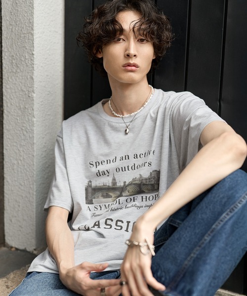 Bleme(ブレム)の「ヴィンテージグラフィック メランジ ソフトTシャツ(Tシャツ/カットソー・メンズ・グレー/オートミール・M/S/XL/L)」の21枚目の写真