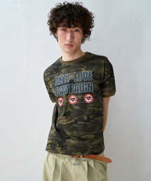 THEVINYLHOUSE（ザバイニルハウス）の「ANTI LOVE CAMO RINGER TEE KHAKI（Tシャツ/カットソー）」