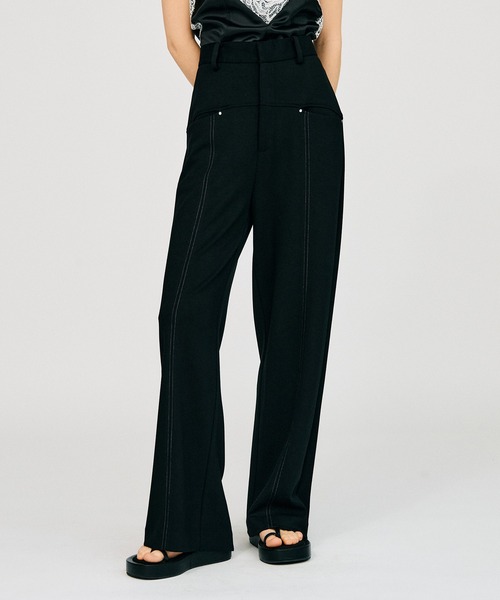 PRANK PROJECT(プランクプロジェクト)の「【2026Summer Pre-Order】バックスリットスリムパンツ / Back Slit Slim Pants(その他パンツ・レディース・ブラック/グレー・36/38)」の9枚目の写真