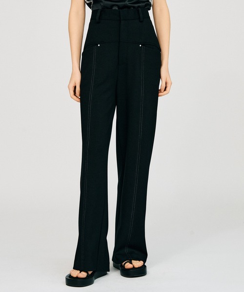 PRANK PROJECT(プランクプロジェクト)の「【2026Summer Pre-Order】バックスリットスリムパンツ / Back Slit Slim Pants(その他パンツ・レディース・ブラック/グレー・36/38)」の10枚目の写真