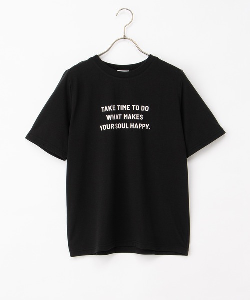 Honeys(ハニーズ)の「【ハニさら・接触冷感・吸水速乾・UVカット・遮熱】ロゴプリントTシャツ(Tシャツ/カットソー・レディース・オフホワイト/ボルドー/ブラック/ライトベージュ/スミクロ/ブラウン・LL/S/L/M)」の15枚目の写真