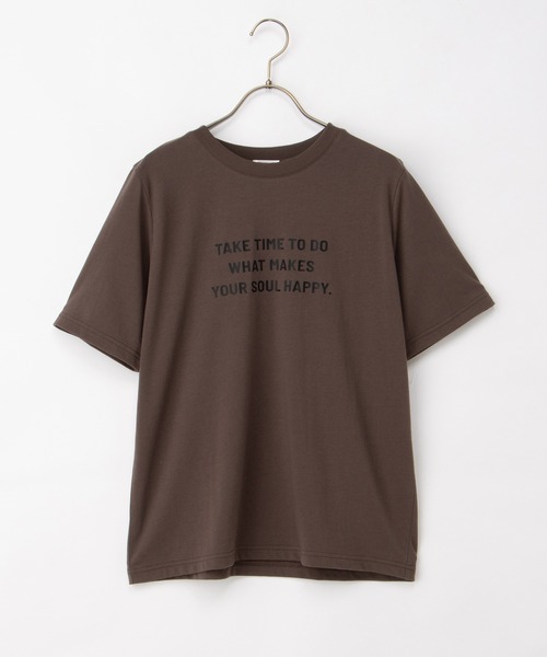 Honeys(ハニーズ)の「【ハニさら・接触冷感・吸水速乾・UVカット・遮熱】ロゴプリントTシャツ(Tシャツ/カットソー・レディース・オフホワイト/ボルドー/ブラック/ライトベージュ/スミクロ/ブラウン・LL/S/L/M)」の21枚目の写真