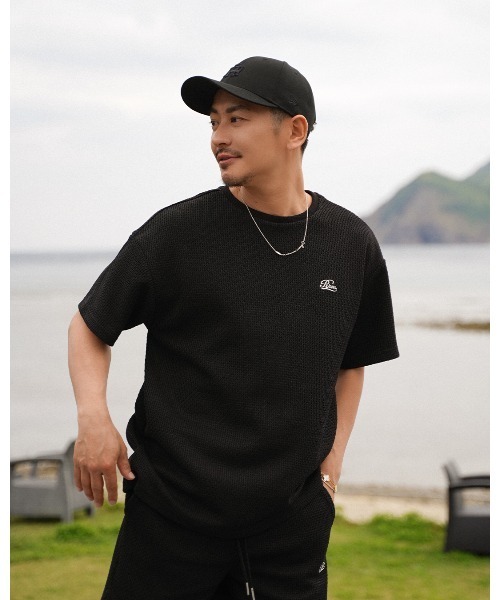 #Re:room(リルーム)の「RrmワッフルビックTシャツ(Tシャツ/カットソー・メンズ・ベージュ/ブラック・S-M)」の11枚目の写真