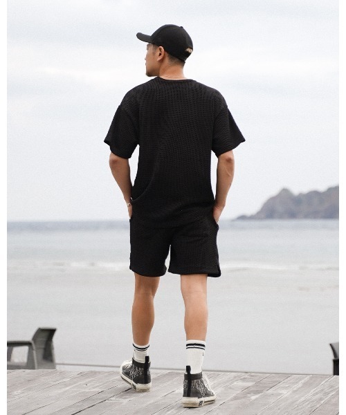 #Re:room(リルーム)の「RrmワッフルビックTシャツ(Tシャツ/カットソー・メンズ・ベージュ/ブラック・S-M)」の4枚目の写真