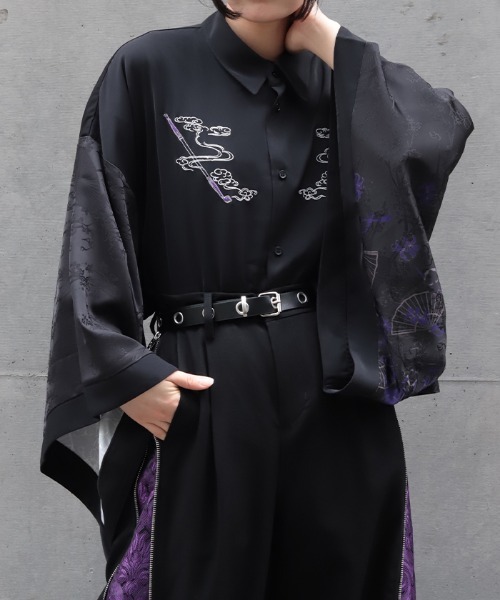 REZEN（リゼン）の「般若×煙管和袖シャツ（シャツ/ブラウス・メンズ・レッドパープル/ローズ/ブルーパープル・LARGE/MEDIUM）」の8枚目の写真