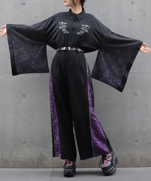 REZEN（リゼン）の「般若×煙管和袖シャツ（シャツ/ブラウス・メンズ・レッドパープル/ローズ/ブルーパープル・LARGE/MEDIUM）」の9枚目の写真