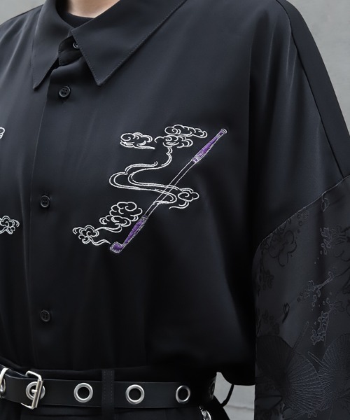REZEN（リゼン）の「般若×煙管和袖シャツ（シャツ/ブラウス・メンズ・レッドパープル/ローズ/ブルーパープル・LARGE/MEDIUM）」の10枚目の写真