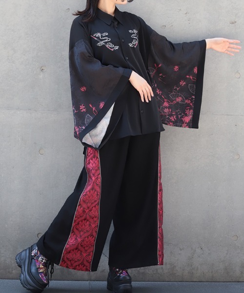 REZEN（リゼン）の「般若×煙管和袖シャツ（シャツ/ブラウス・メンズ・レッドパープル/ローズ/ブルーパープル・LARGE/MEDIUM）」の15枚目の写真