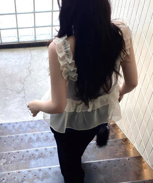 Vipoa(ヴィポア)の「Tulle frill bustier(キャミソール・レディース・アイボリー/ライトピンク・FREE)」の17枚目の写真