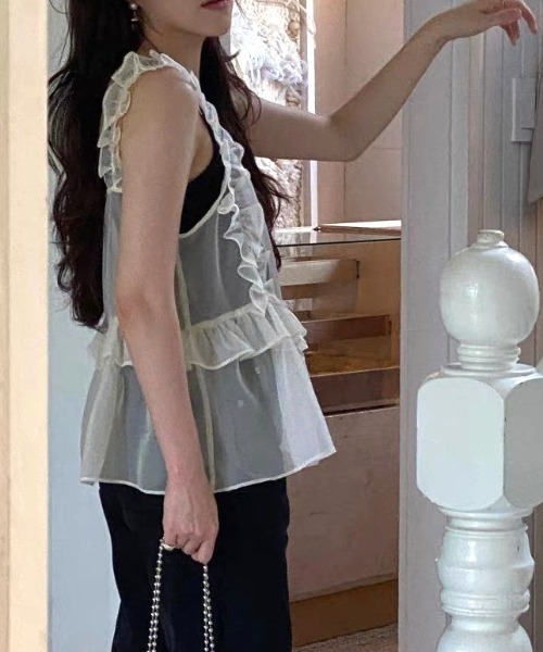 Vipoa(ヴィポア)の「Tulle frill bustier(キャミソール・レディース・アイボリー/ライトピンク・FREE)」の20枚目の写真