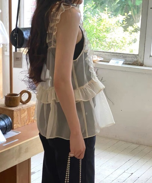 Vipoa(ヴィポア)の「Tulle frill bustier(キャミソール・レディース・アイボリー/ライトピンク・FREE)」の21枚目の写真