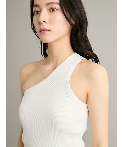 Mila Owen(ミラオーウェン)の「クールタッチワンショルリブニット(キャミソール・レディース・ブラウン/ブラック/ホワイト・F)」の8枚目の写真