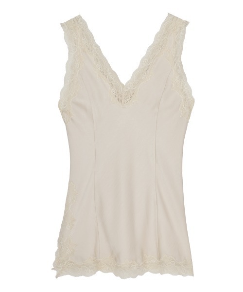 Ameri(アメリ)の「LACY SATIN TUNIC LAYERED TOP(キャミソール・レディース・ネイビー/アイボリー/ボルドー/ブラウン・FREE)」の15枚目の写真