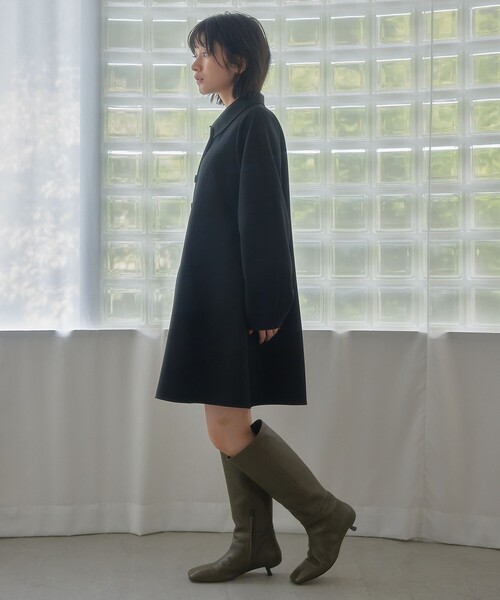 EMMEL REFINES(エメルリファインズ)の「<EMMEL REFINES>EM ダブルクロス パネル ミニワンピース(ワンピース・レディース・ナチュラル/ブラック・FREE)」の16枚目の写真