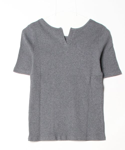 OMNES(オムネス)の「接触冷感 後ろV開きリブカットソー 半端袖(Tシャツ/カットソー・レディース・ラベンダー/グレー・FREE)」の22枚目の写真