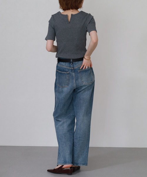 OMNES(オムネス)の「接触冷感 後ろV開きリブカットソー 半端袖(Tシャツ/カットソー・レディース・ラベンダー/グレー・FREE)」の18枚目の写真