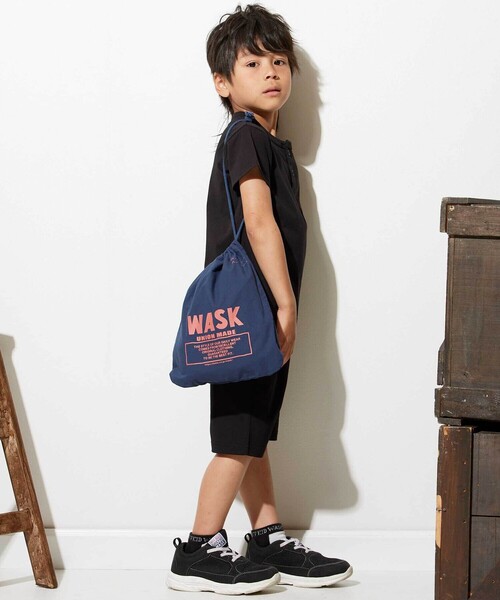 WASK(ワスク)の「【接触冷感】ヘンリーネックTシャツ&パンツセット(110~160cm)(セットアップ・キッズ・ブラック・140cm/160cm/130cm/150cm)」の3枚目の写真