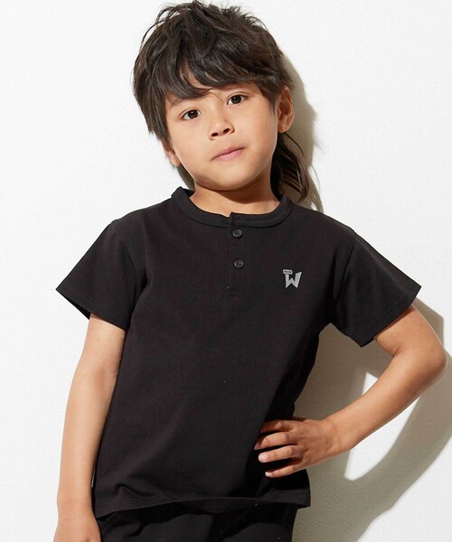 WASK(ワスク)の「【接触冷感】ヘンリーネックTシャツ&パンツセット(110~160cm)(セットアップ・キッズ・ブラック・140cm/160cm/130cm/150cm)」の4枚目の写真