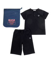 WASK（ワスク）の「【接触冷感】ヘンリーネックTシャツ＆パンツセット（セットアップ）」