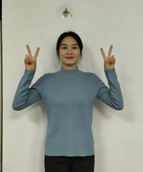 AsheKsha(アシクシャ)の「三色のハーフタートルネックニットベースレイヤー(ニット/セーター・レディース・グリーン/ブルー/イエロー・M)」の22枚目の写真