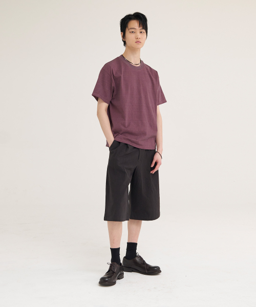 AKECII(アケシ)の「クルードピグダイングクロップ半袖Tシャツ_ビンテージワイン(Tシャツ/カットソー・メンズ・その他・MEDIUM/LARGE)」の2枚目の写真