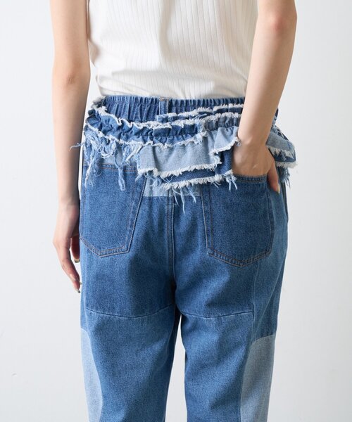 etsinta(エシンタ)の「【etsinta】ベルト付パッチワークフレアパンツ(その他パンツ・レディース・インディゴブルー/カーキ・LARGE/SMALL)」の12枚目の写真