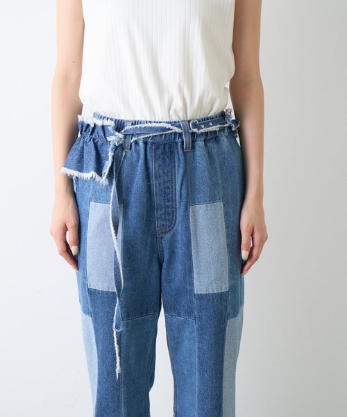 etsinta(エシンタ)の「【etsinta】ベルト付パッチワークフレアパンツ(その他パンツ・レディース・インディゴブルー/カーキ・LARGE/SMALL)」の13枚目の写真