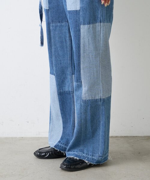 etsinta(エシンタ)の「【etsinta】ベルト付パッチワークフレアパンツ(その他パンツ・レディース・インディゴブルー/カーキ・LARGE/SMALL)」の15枚目の写真