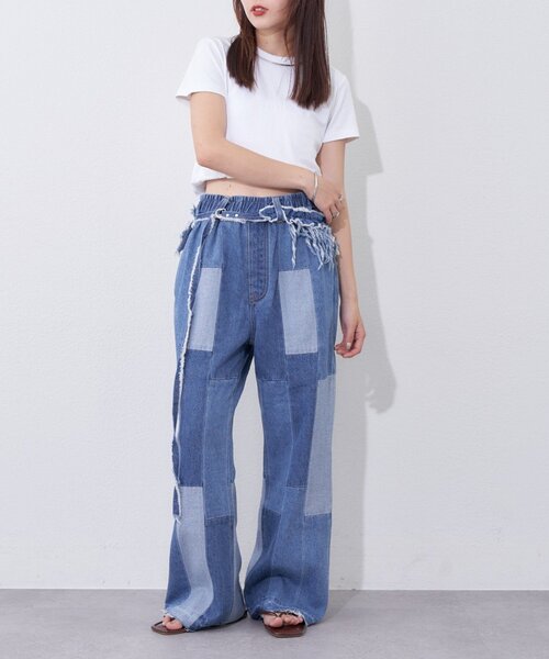 etsinta(エシンタ)の「【etsinta】ベルト付パッチワークフレアパンツ(その他パンツ・レディース・インディゴブルー/カーキ・LARGE/SMALL)」の22枚目の写真