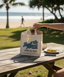 LOCALMOTION HAWAII（ローカルモーション　ハワイ）の「ﾊﾜｲ&ﾘｿﾞｰﾄｻｶﾞﾗﾐﾆﾄｰﾄ（トートバッグ）」