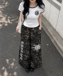 UPDRAFT（アップドラフト）の「CAMO PRINT WIDE TRACK PANTS [BROWN]（スウェットパンツ）」