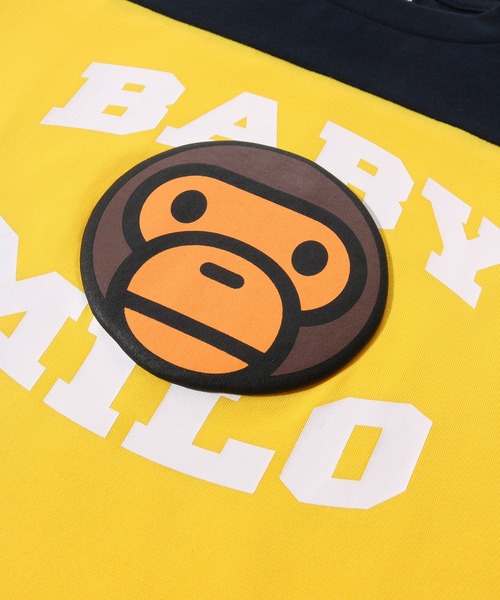 A BATHING APE(アベイシングエイプ)の「BABY MILO FOOTBALL TEE(Tシャツ/カットソー・キッズ・グレー/イエロー・110/100/130/90/140)」の6枚目の写真