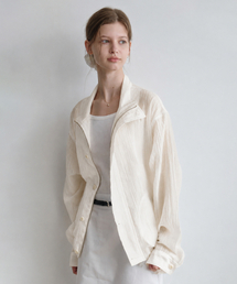 rainy summer button half blouson (ivory)