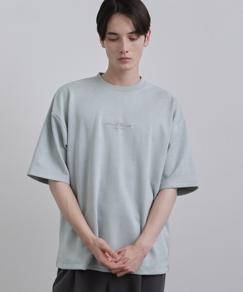 tk.TAKEO KIKUCHI（ティーケータケオキクチ）の「ポンチスエードタッチTシャツ（Tシャツ/カットソー・メンズ・アイボリー/ライトグレー/チャコールグレー・04/03/02）」の3枚目の写真