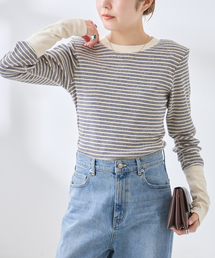 Uhr/ウーア Rib Power Shoulder Tops トップス