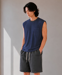 CUSTOMUS（カスタムアース）の「メンズ エアロクール クーリング ドロップショルダー スリーブレス CXS26MKVT601 NAV（Tシャツ/カットソー）」