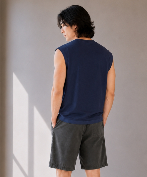 CUSTOMUS（カスタムアース）の「メンズ エアロクール クーリング ドロップショルダー スリーブレス CXS26MKVT601 NAV（Tシャツ/カットソー・メンズ・ネイビー・X-LARGE/LARGE/MEDIUM）」の3枚目の写真