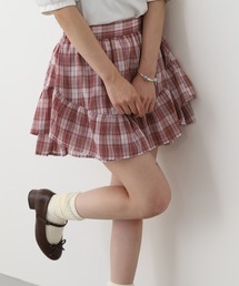 Ree&Mee チェック ガーゼ イレヘム スカート