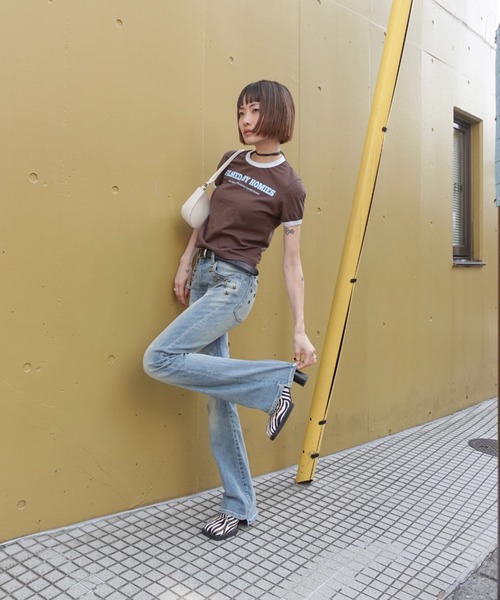 TEEN BOOP(ティーンブープ)の「OLDロゴリンガーTee(Tシャツ/カットソー・レディース・オフホワイト/ブラウン・FREE)」の9枚目の写真