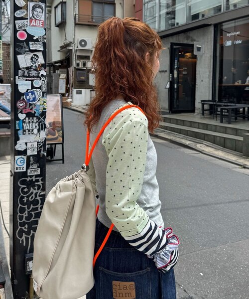 CIAOPANIC(チャオパニック)の「(2点SET)星ボーダーレイヤードロンTee(Tシャツ/カットソー・レディース・グレー/ブラウン/ネイビー・ONE SIZE)」の7枚目の写真