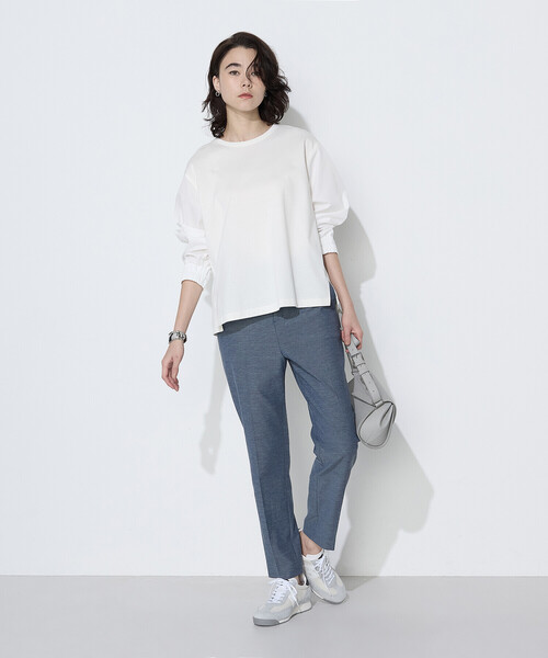 COMME CA(コムサ)の「〔 Sサイズ 〕 TCポンチ 異素材プルオーバー(Tシャツ/カットソー・レディース・サックスブルー・5号)」の2枚目の写真