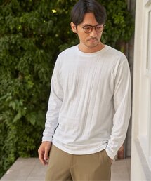 IKKA LOUNGE（イッカラウンジ）の「【吸水速乾】リンクスチェックジャカードロンT（Tシャツ/カットソー）」