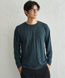 IKKA LOUNGE（イッカラウンジ）の「【吸水速乾】リンクスチェックジャカードロンT（Tシャツ/カットソー）」