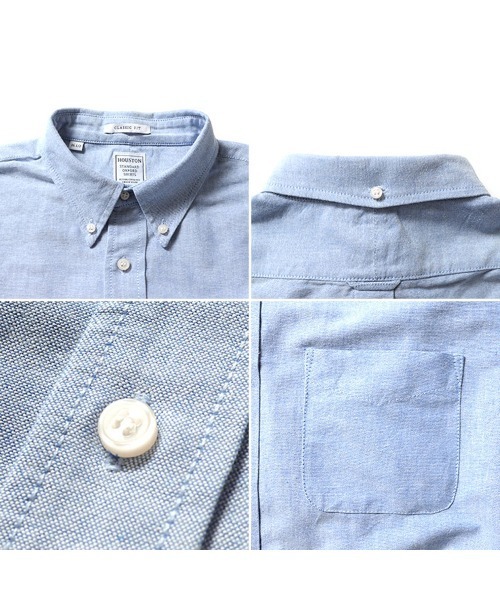 HOUSTON(ヒューストン)の「HOUSTON ヒューストン OXFORD B/D SHIRT(CLASSIC FIT) オックスフォード ボタンダウンシャツ 長袖 クラシックフィット(シャツ/ブラウス・メンズ・オリーブ/ピンク/ホワイト/ブラック/ネイビー・18.5/17.5/16.5/15.5)」の12枚目の写真