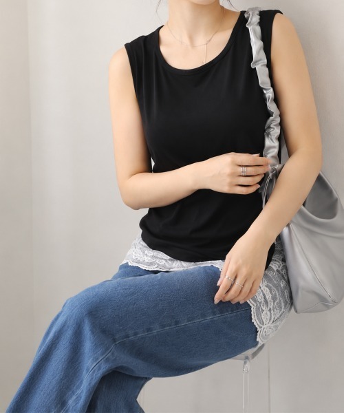 Miniministore(ミニミニストア)の「裾レースノースリプルオーバータンクトップ(タンクトップ・レディース・ホワイト/ブラック・M/L)」の20枚目の写真