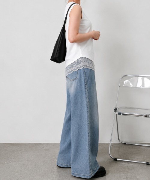 Miniministore(ミニミニストア)の「裾レースノースリプルオーバータンクトップ(タンクトップ・レディース・ホワイト/ブラック・M/L)」の15枚目の写真