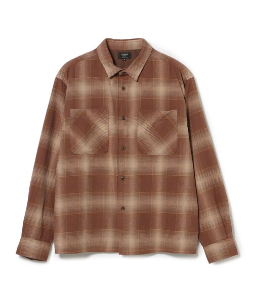BEAMS HEART(ビームスハート)の「オンブレチェック レギュラーカラーシャツ(シャツ/ブラウス・メンズ・ネイビー/ブラウン・LARGE/MEDIUM/SMALL)」の1枚目の写真