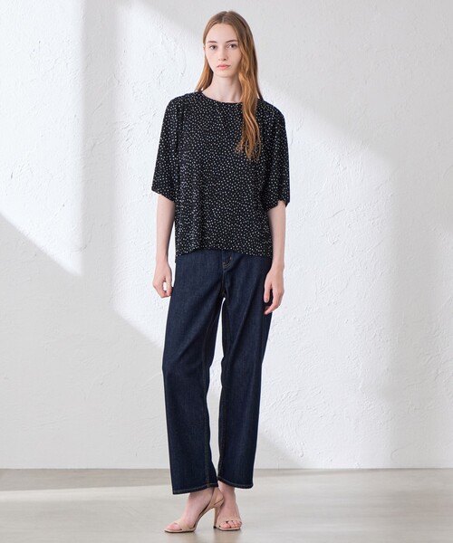 MACKINTOSH LONDON（マッキントッシュ ロンドン）の「ドットプリントプリーツブラウス（シャツ/ブラウス・レディース・オレンジ/ブラック・38）」の6枚目の写真